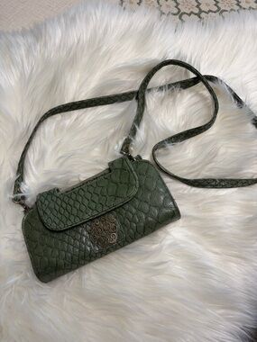 Jessica Simpson Olive Green Textured Crossbody Wallet Bag with
